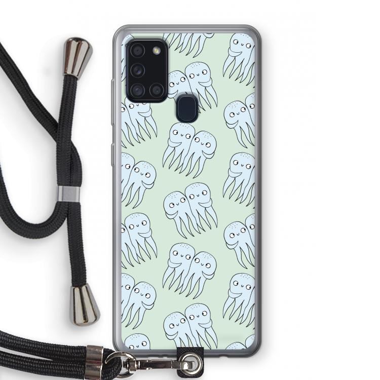 Octopussen: Samsung Galaxy A21s Transparant Hoesje met koord