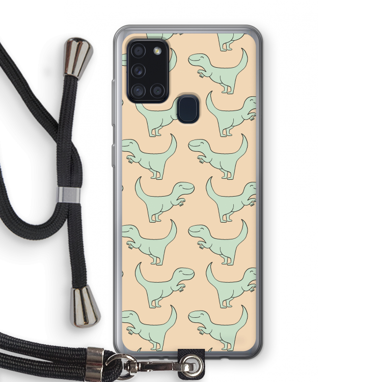 Dinos: Samsung Galaxy A21s Transparant Hoesje met koord