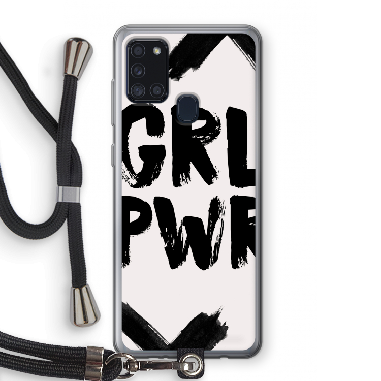 Girl Power #2: Samsung Galaxy A21s Transparant Hoesje met koord