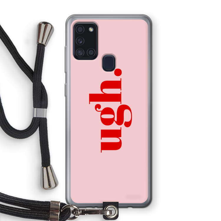 Ugh: Samsung Galaxy A21s Transparant Hoesje met koord