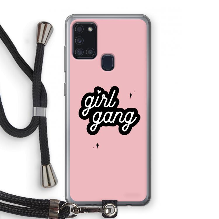 Girl Gang: Samsung Galaxy A21s Transparant Hoesje met koord