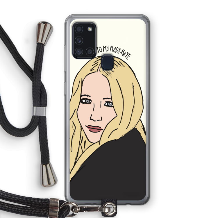 Mary Kate: Samsung Galaxy A21s Transparant Hoesje met koord