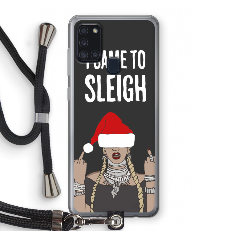 Came To Sleigh: Samsung Galaxy A21s Transparant Hoesje met koord