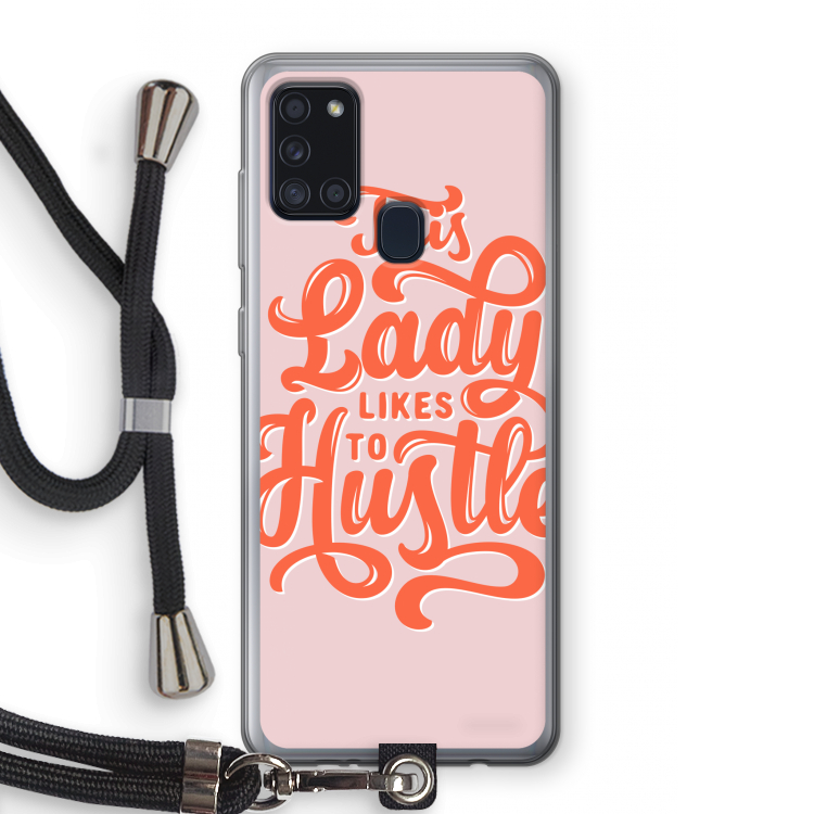 Hustle Lady: Samsung Galaxy A21s Transparant Hoesje met koord