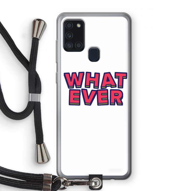 Whatever: Samsung Galaxy A21s Transparant Hoesje met koord