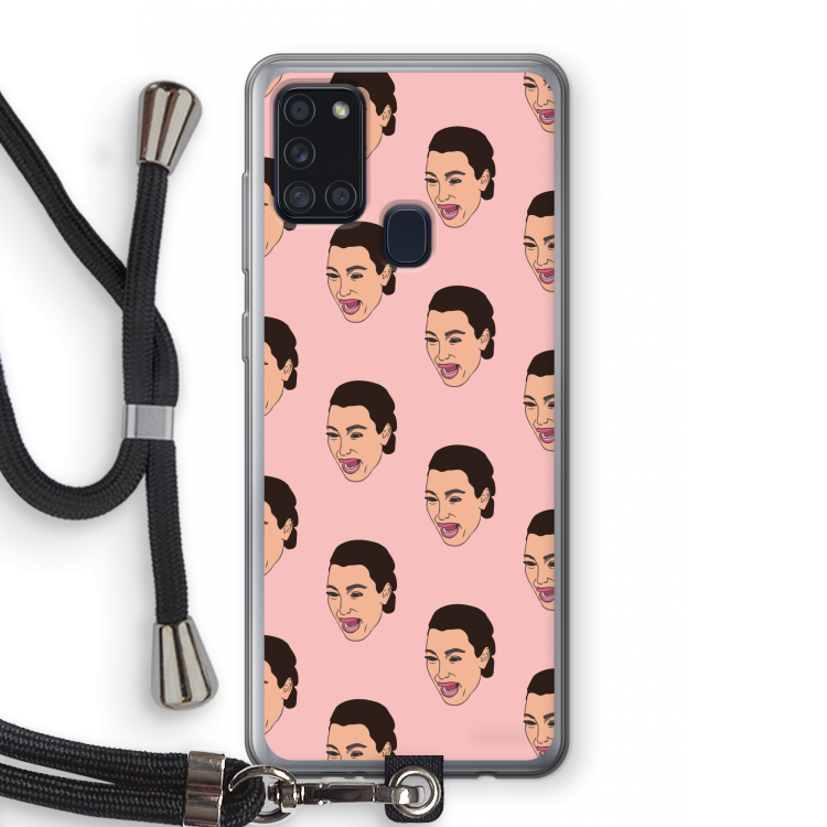 Ugly Cry Call: Samsung Galaxy A21s Transparant Hoesje met koord