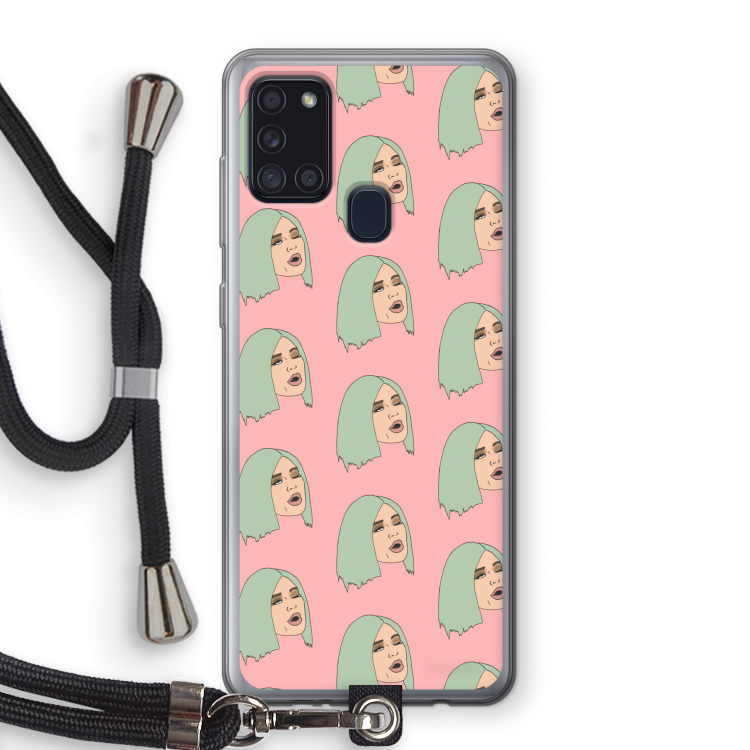 King Kylie: Samsung Galaxy A21s Transparant Hoesje met koord