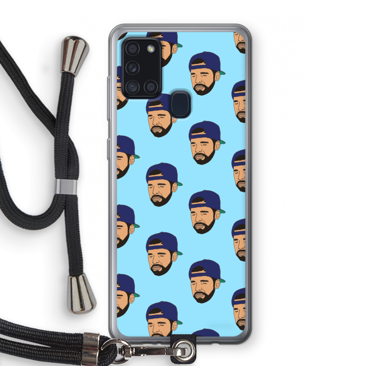 Drake Away: Samsung Galaxy A21s Transparant Hoesje met koord
