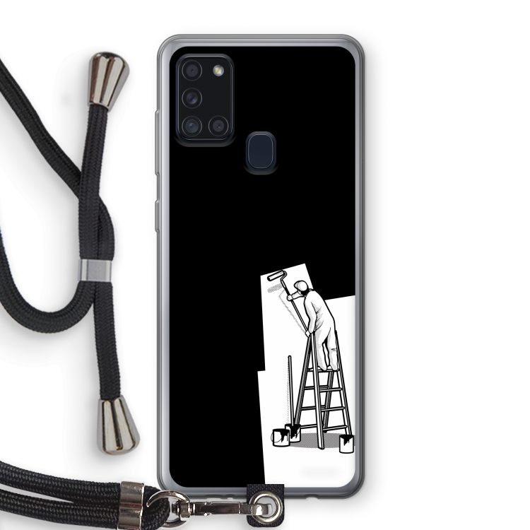 Musketon Painter: Samsung Galaxy A21s Transparant Hoesje met koord