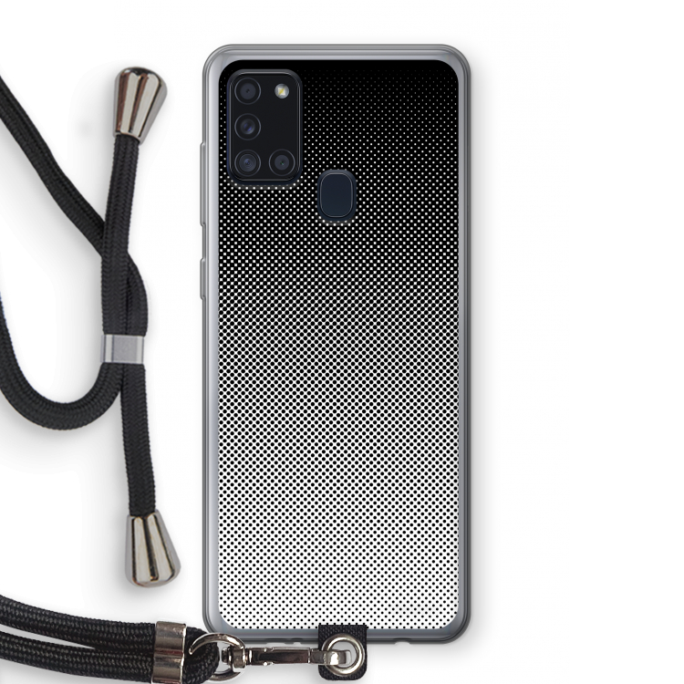 Musketon Halftone: Samsung Galaxy A21s Transparant Hoesje met koord