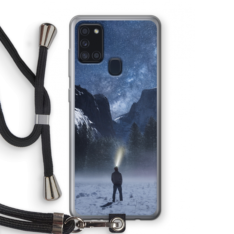 Wanderlust: Samsung Galaxy A21s Transparant Hoesje met koord