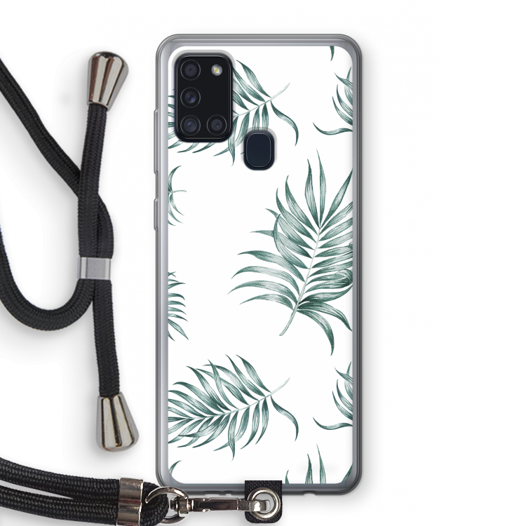 Simple leaves: Samsung Galaxy A21s Transparant Hoesje met koord