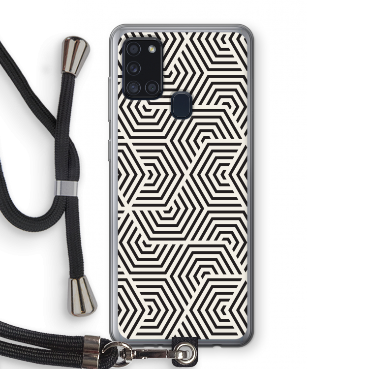 Magic pattern: Samsung Galaxy A21s Transparant Hoesje met koord