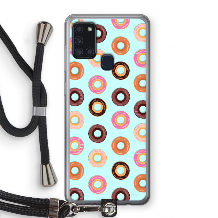 Donuts: Samsung Galaxy A21s Transparant Hoesje met koord