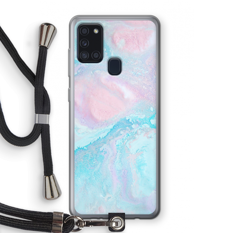 Fantasie pastel: Samsung Galaxy A21s Transparant Hoesje met koord
