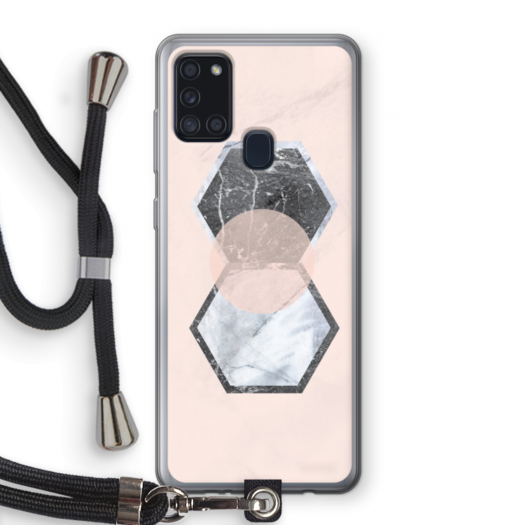 Creatieve toets: Samsung Galaxy A21s Transparant Hoesje met koord