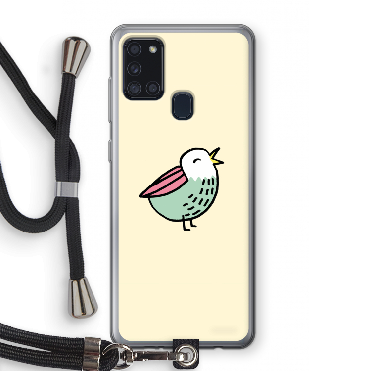 Birdy: Samsung Galaxy A21s Transparant Hoesje met koord