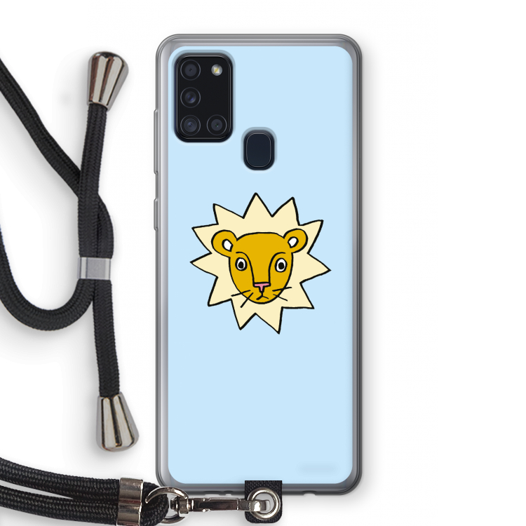 Kleine leeuw: Samsung Galaxy A21s Transparant Hoesje met koord