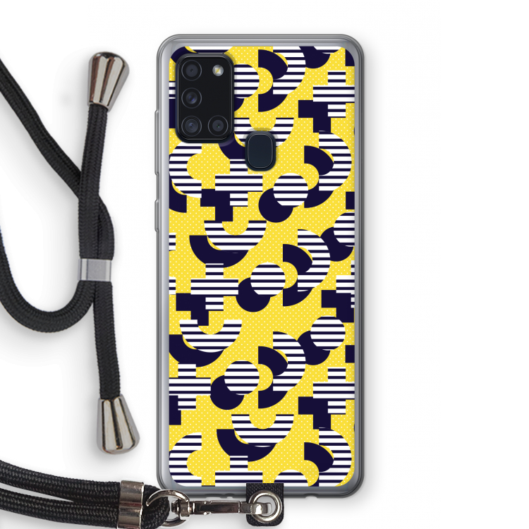 8-bit N°3: Samsung Galaxy A21s Transparant Hoesje met koord