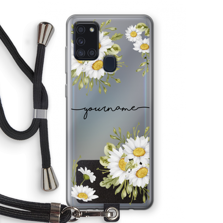 Daisies: Samsung Galaxy A21s Transparant Hoesje met koord