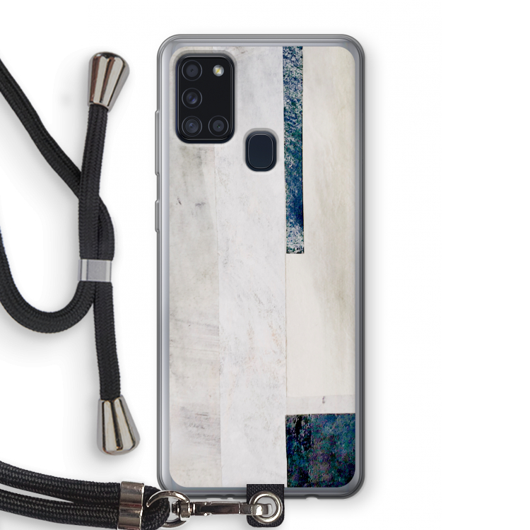 Meet you there: Samsung Galaxy A21s Transparant Hoesje met koord