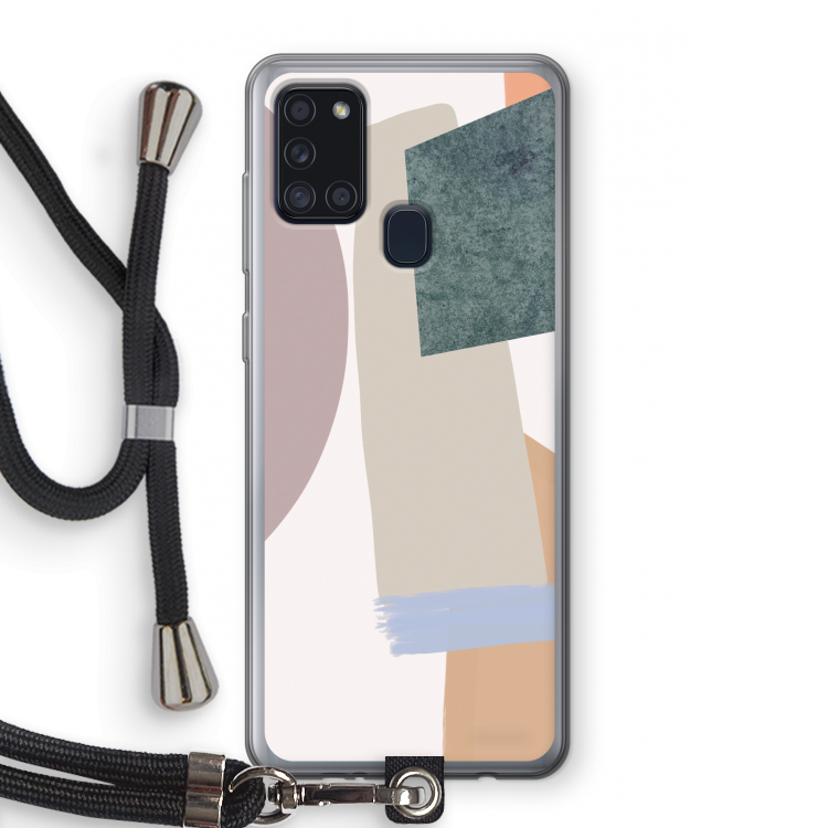 Lindo: Samsung Galaxy A21s Transparant Hoesje met koord