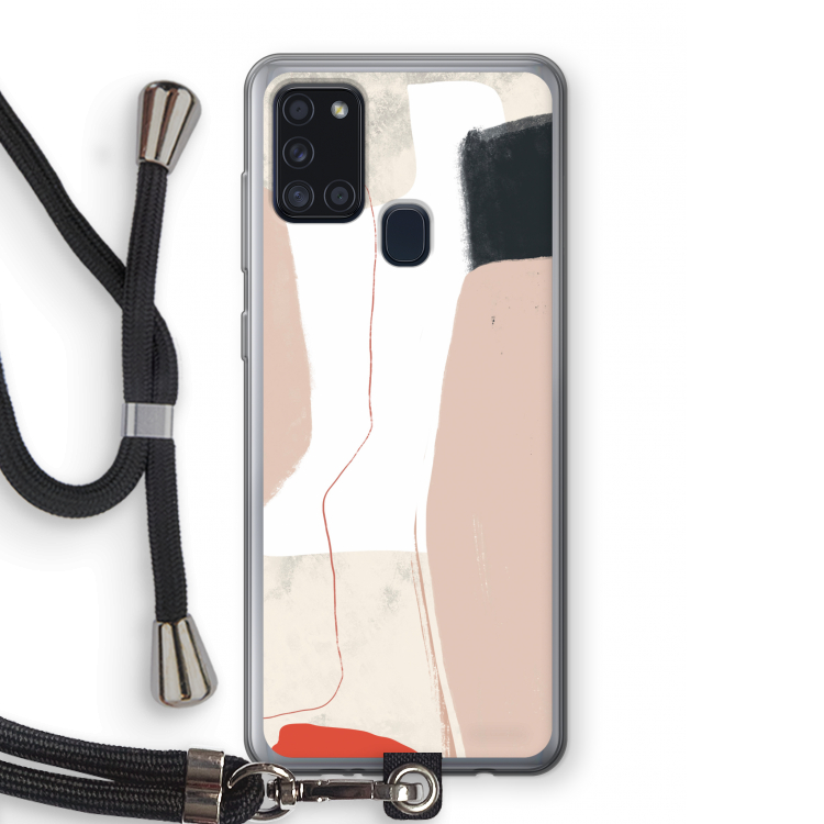 Lava: Samsung Galaxy A21s Transparant Hoesje met koord