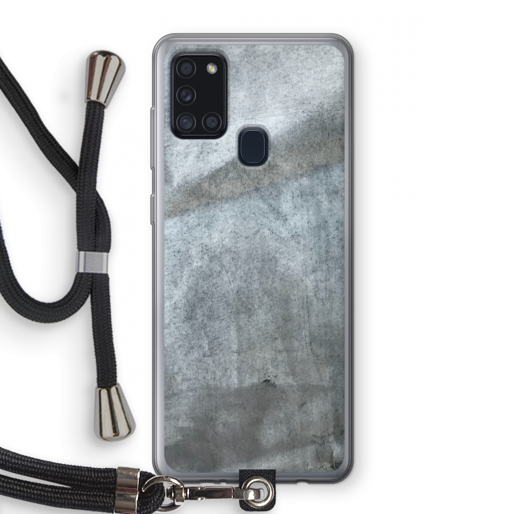 Grey Stone: Samsung Galaxy A21s Transparant Hoesje met koord