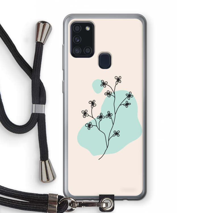 Love your petals: Samsung Galaxy A21s Transparant Hoesje met koord