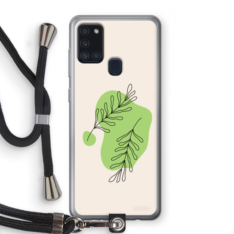 Beleaf in you: Samsung Galaxy A21s Transparant Hoesje met koord