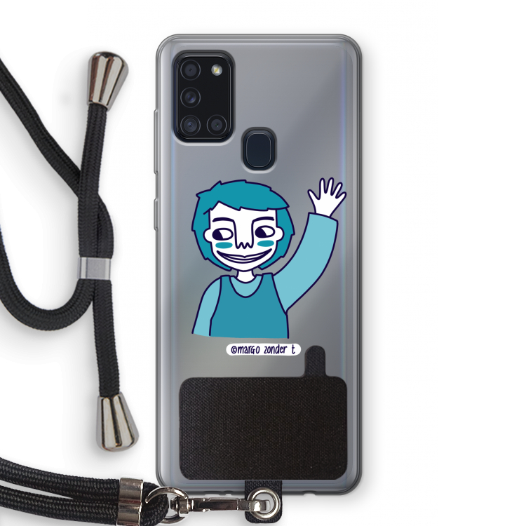 Zwaai: Samsung Galaxy A21s Transparant Hoesje met koord