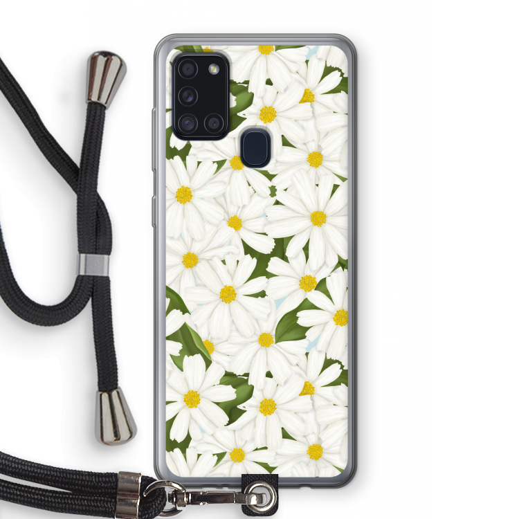 Summer Daisies: Samsung Galaxy A21s Transparant Hoesje met koord