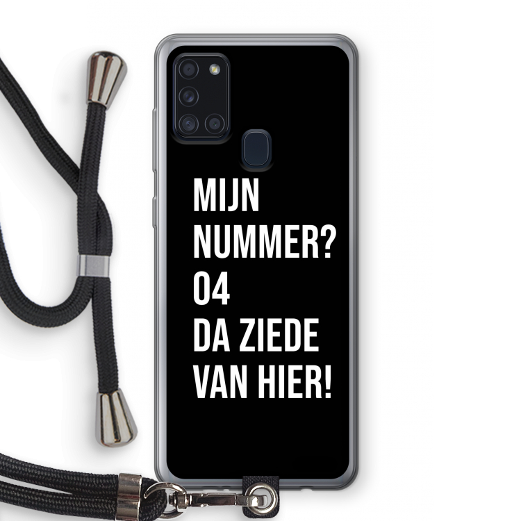Da ziede van hier - Zwart: Samsung Galaxy A21s Transparant Hoesje met koord