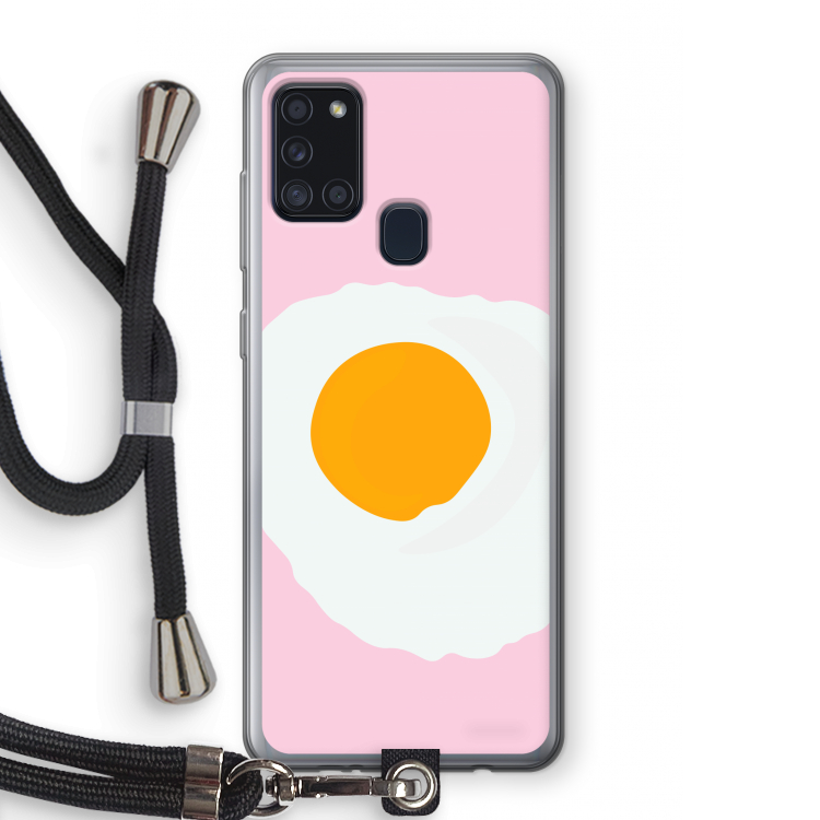 Sunny side up: Samsung Galaxy A21s Transparant Hoesje met koord