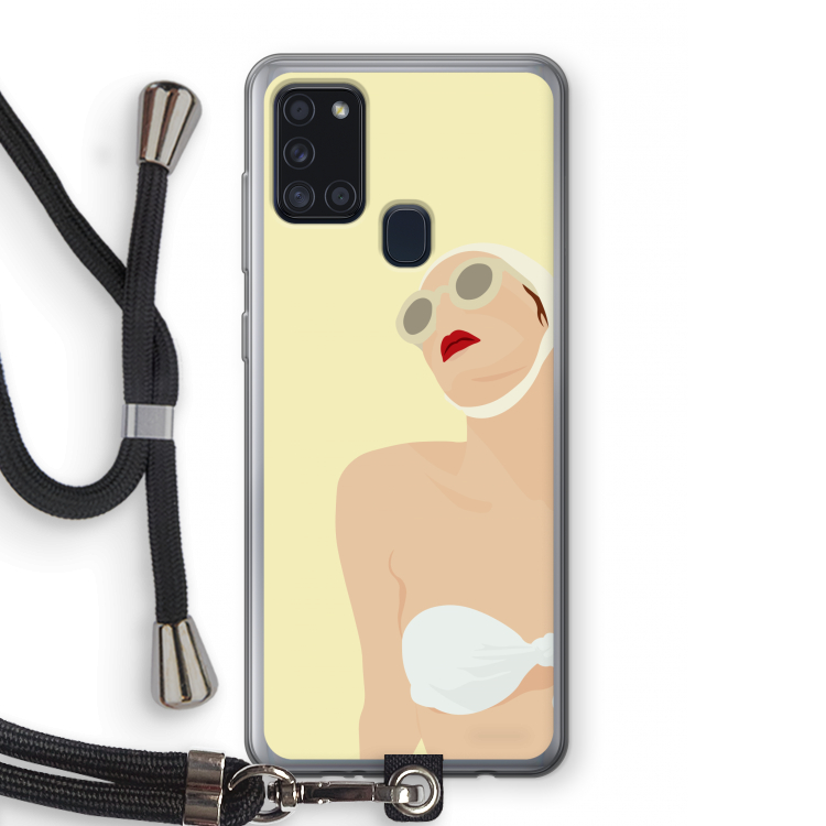 Summer: Samsung Galaxy A21s Transparant Hoesje met koord
