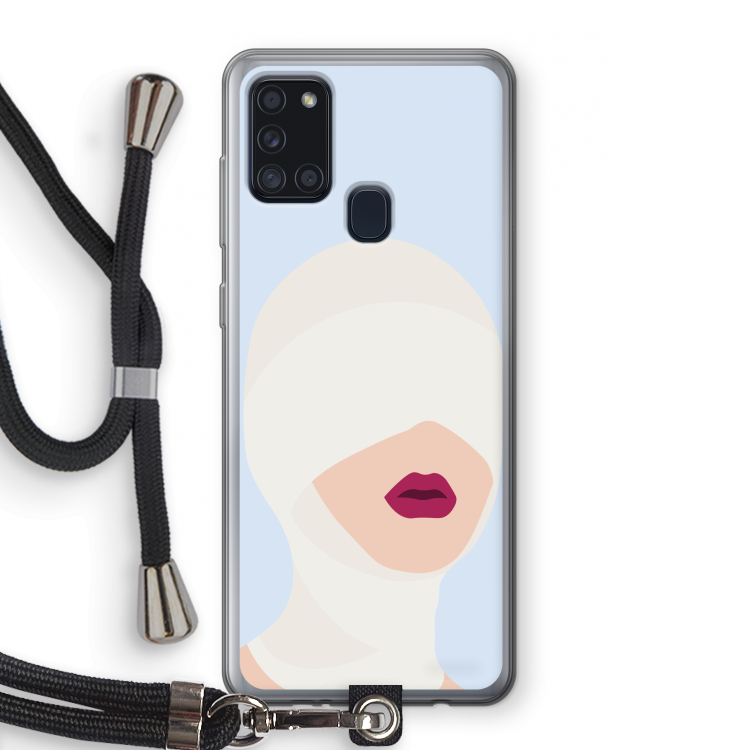 Incognito: Samsung Galaxy A21s Transparant Hoesje met koord