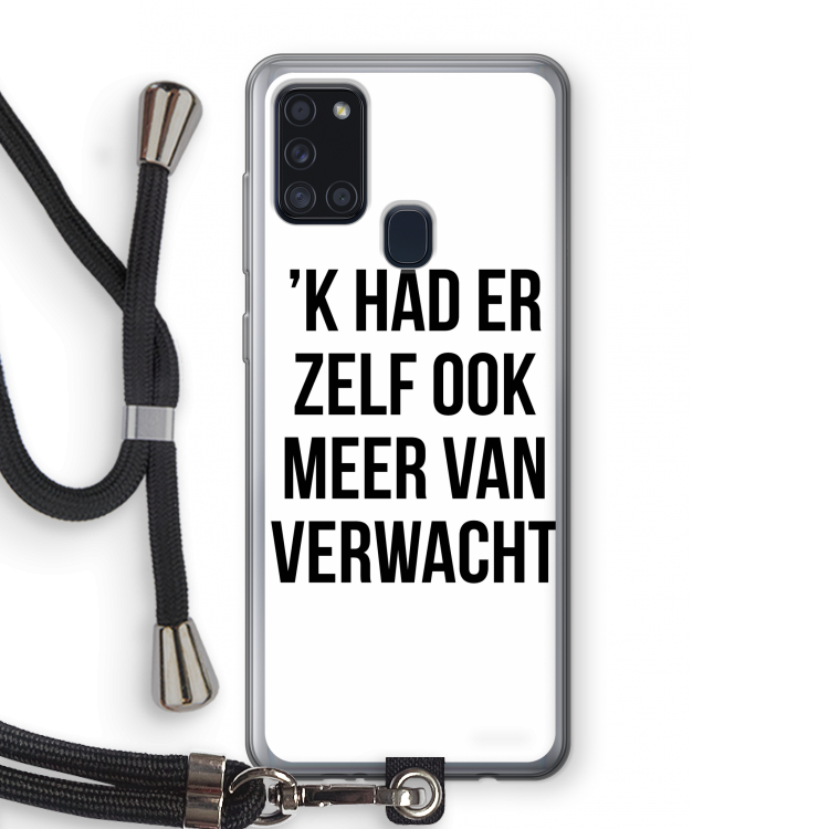 Meer verwacht: Samsung Galaxy A21s Transparant Hoesje met koord