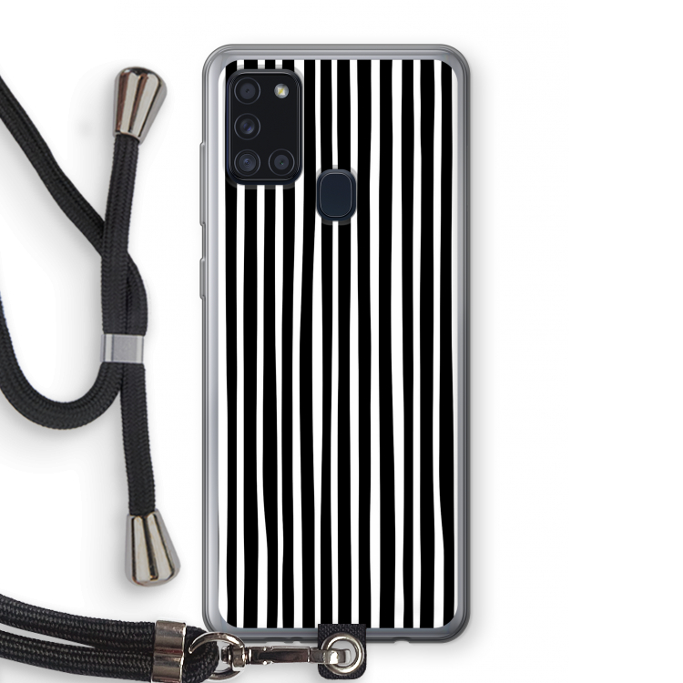 Stripes: Samsung Galaxy A21s Transparant Hoesje met koord