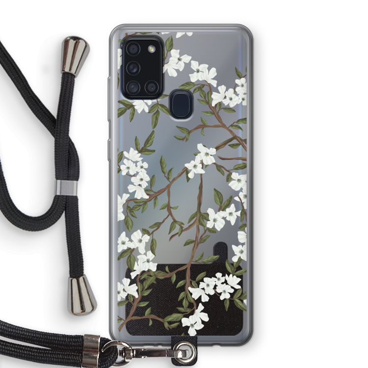 Blossoming spring: Samsung Galaxy A21s Transparant Hoesje met koord