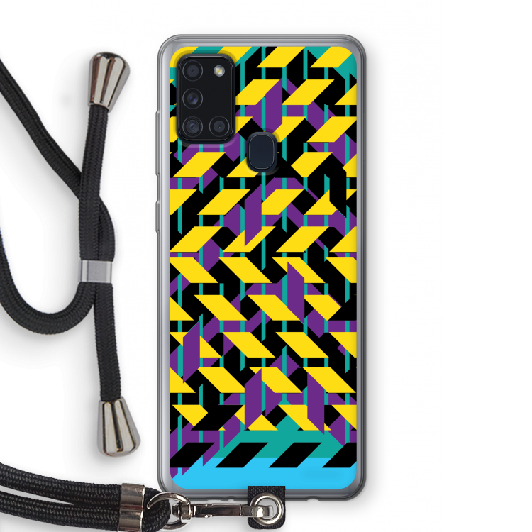 Skew Bee 3: Samsung Galaxy A21s Transparant Hoesje met koord
