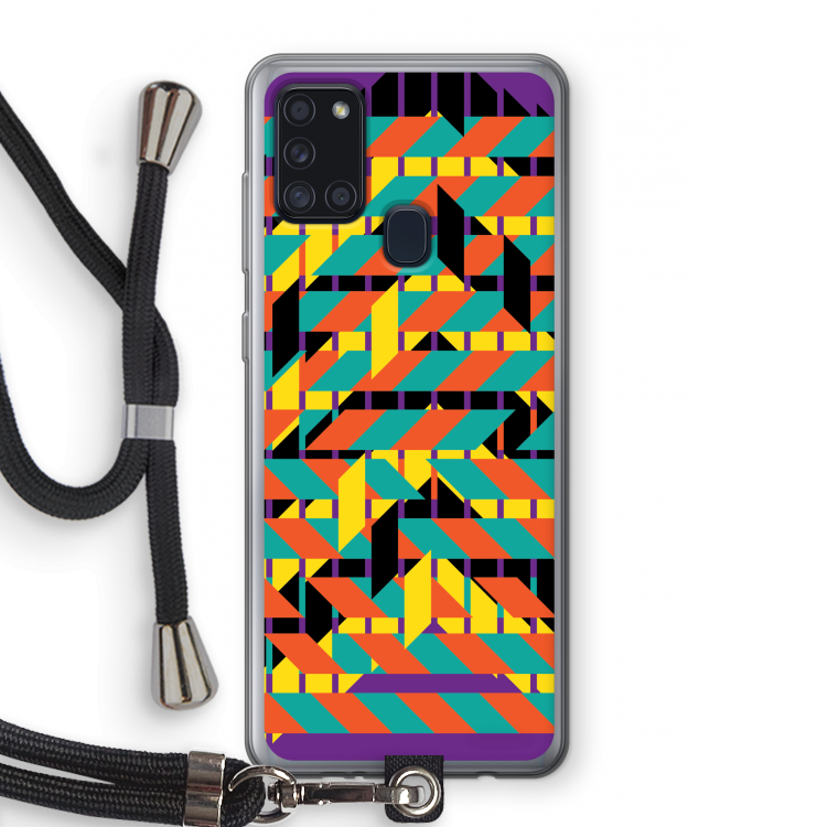 Skew Bee 2: Samsung Galaxy A21s Transparant Hoesje met koord