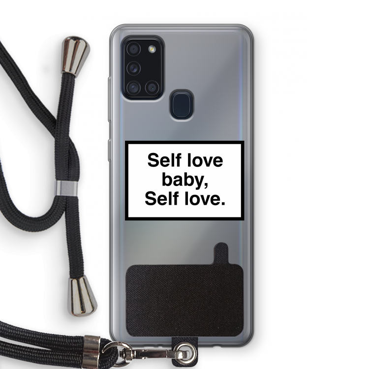 Self love: Samsung Galaxy A21s Transparant Hoesje met koord