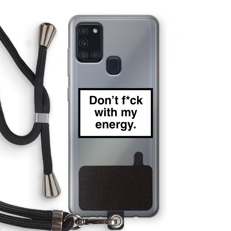 My energy: Samsung Galaxy A21s Transparant Hoesje met koord