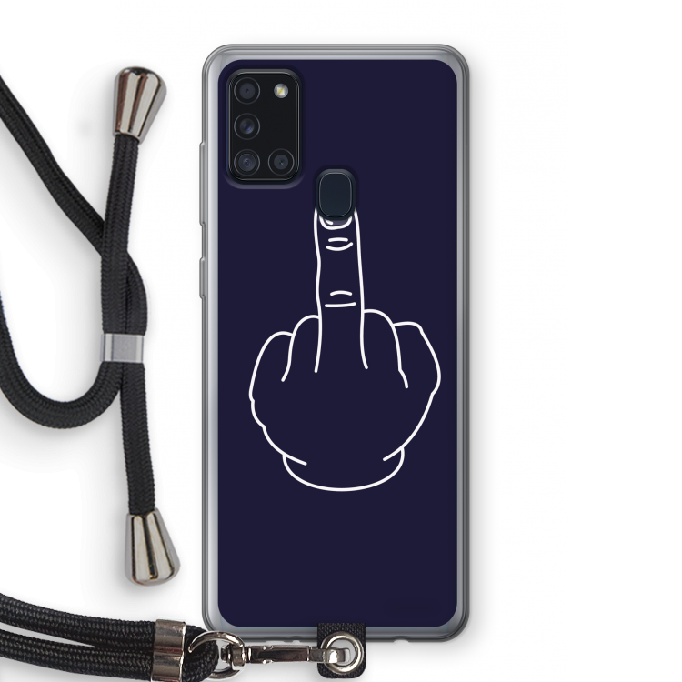 F**k U: Samsung Galaxy A21s Transparant Hoesje met koord