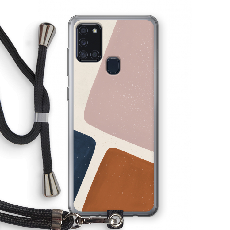 Geo #2: Samsung Galaxy A21s Transparant Hoesje met koord