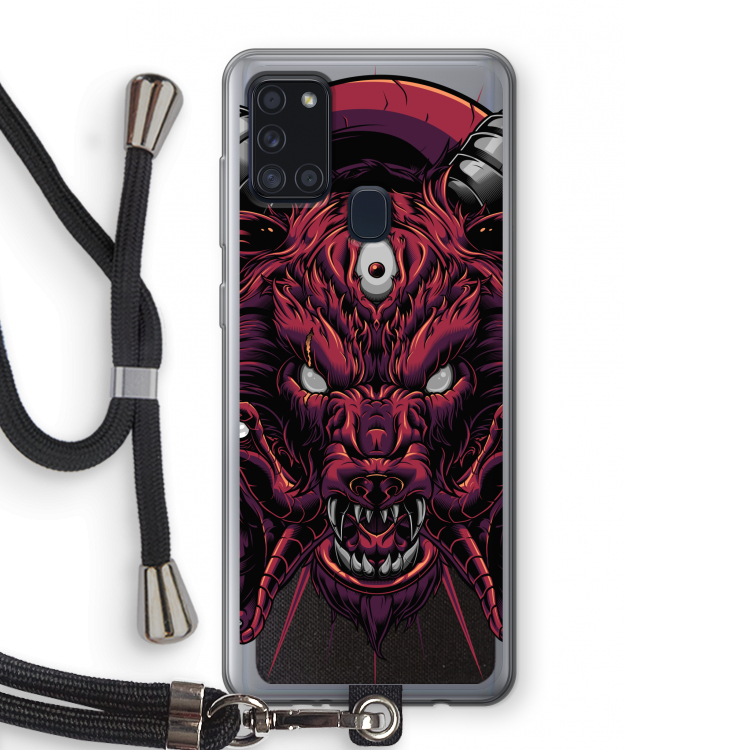 Hell Hound and Serpents: Samsung Galaxy A21s Transparant Hoesje met koord