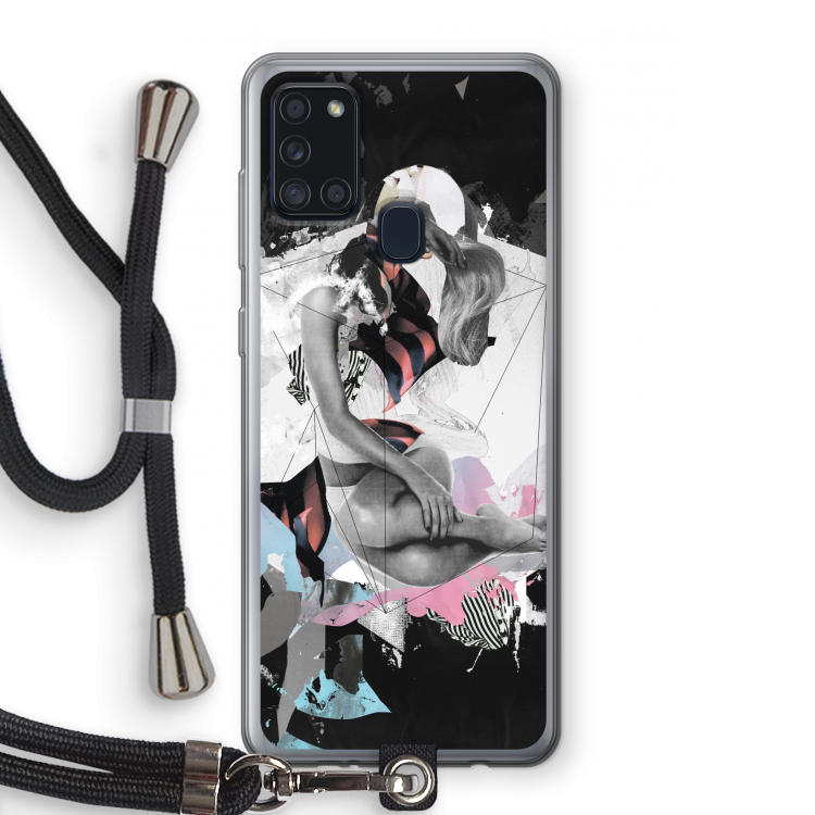 Camouflage de sommeil: Samsung Galaxy A21s Transparant Hoesje met koord