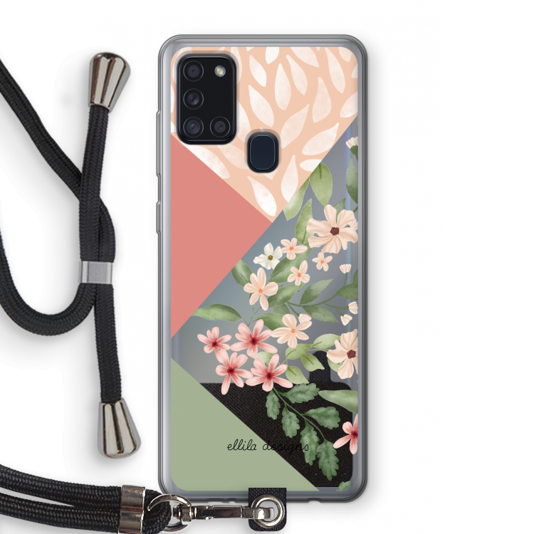 Sweet heaven geometrics: Samsung Galaxy A21s Transparant Hoesje met koord