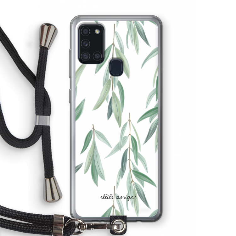 Branch up your life: Samsung Galaxy A21s Transparant Hoesje met koord