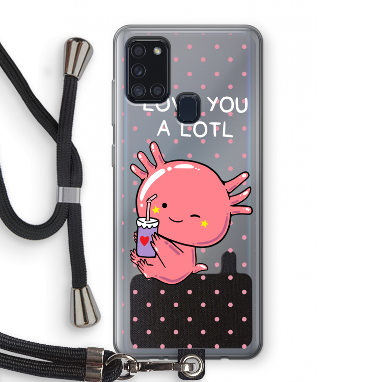 Love You A Lotl: Samsung Galaxy A21s Transparant Hoesje met koord
